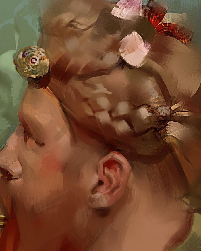 Brushwork detail
